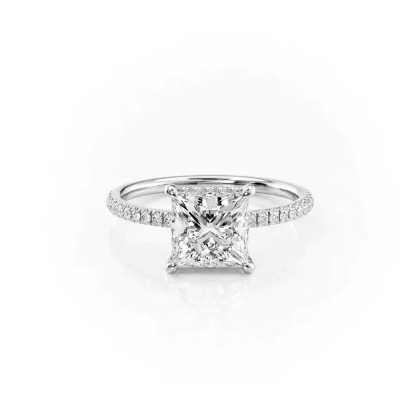 Princess Solitaire Hidden Halo Pavé Medium