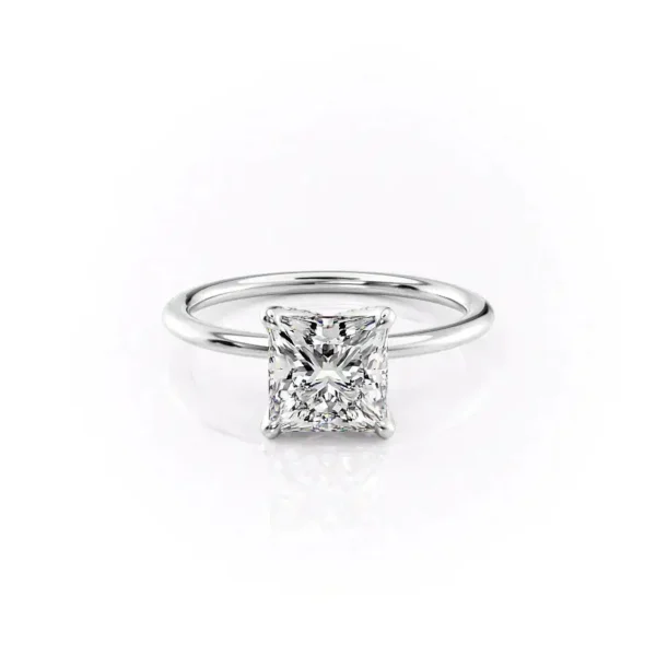 Princess Solitaire Hidden Halo Pavé Prongs