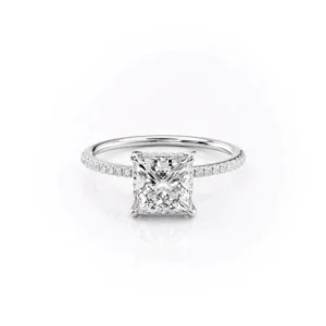 Princess Solitaire Hidden Halo Pavé Small