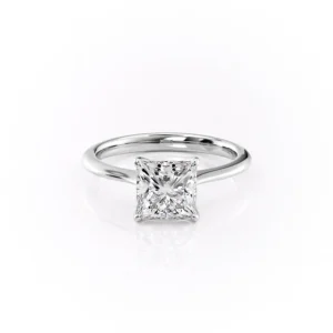 Princess Solitaire Tapered Band Cathedral