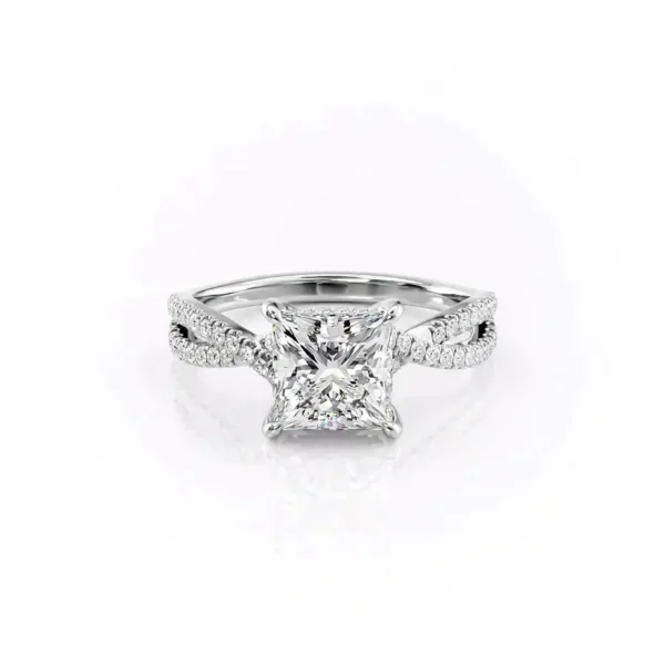 Princess Solitaire Twisted Pavé