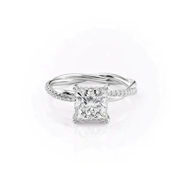Princess Solitaire Twisted Pavé Half