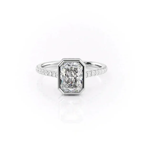 Radiant Solitaire Bezel Pavé