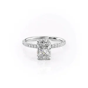 Radiant Solitaire Hidden Halo Pavé Medium