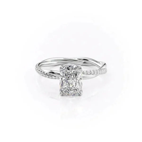 Radiant Solitaire Twisted Pavé Half