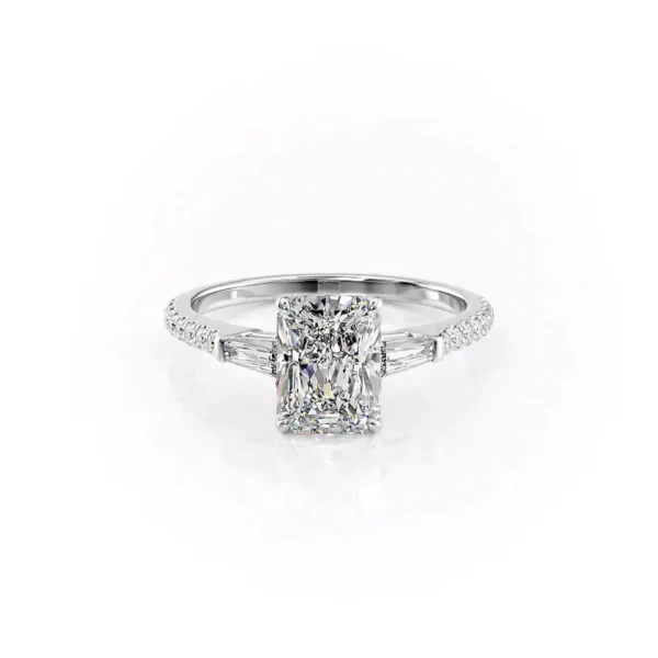 Radiant Three Stone Baguette Pavé