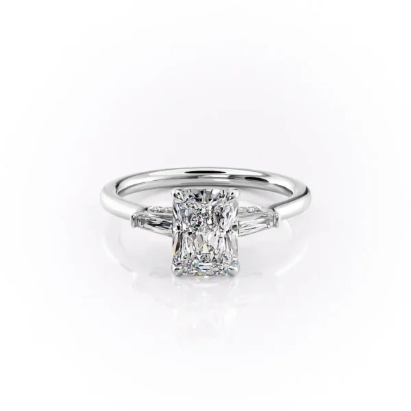 Radiant Three Stone Baguette Pavé Prongs