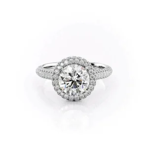 Round Halo Solitaire Micropavé