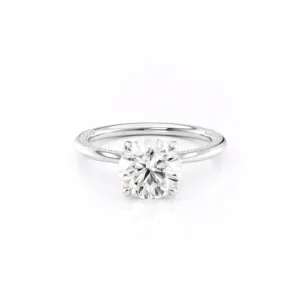 Round Solitaire Edge Pavé