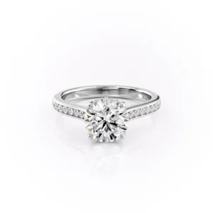 Round Solitaire Hidden Halo Channel Pavé Cathedral