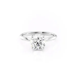 Round Solitaire Hidden Halo Knife Edge