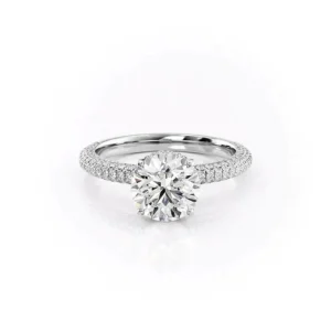 Round Solitaire Hidden Halo Micropavé