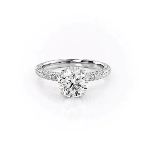 Round Solitaire Hidden Halo Micropavé