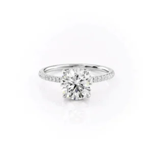 Round Solitaire Hidden Halo Pavé Medium