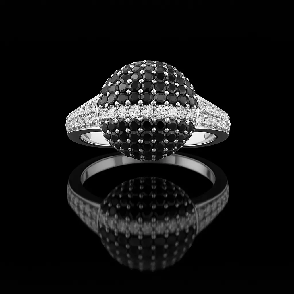 black-and-white-diamond-sphere-ring-no8-1a