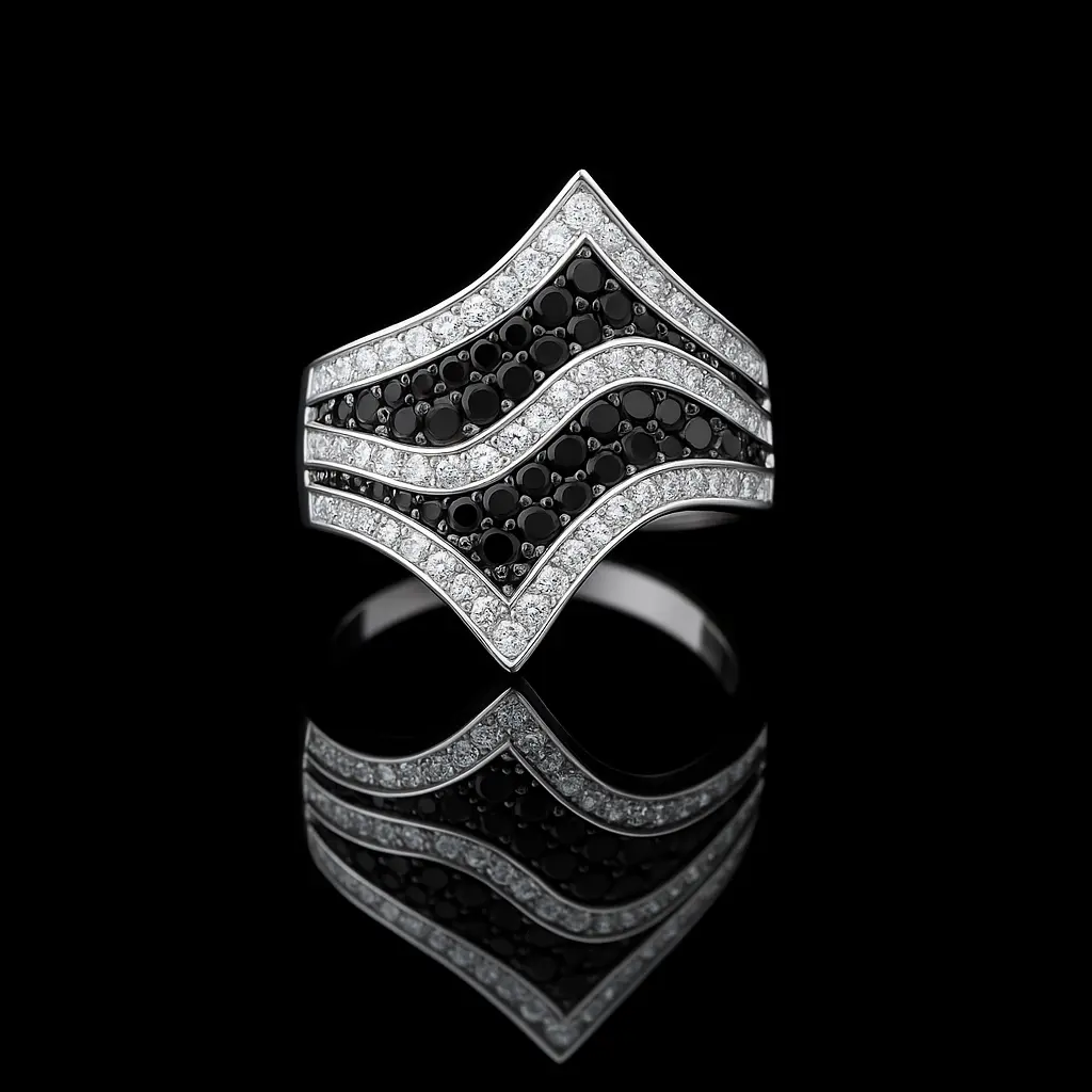 black-and-white-diamond-split-peaks-ring-no8-1a