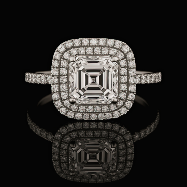 Asscher Double Halo Pave Band Nº1