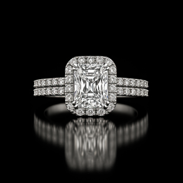 Asscher Halo Double Pave Band Nº1