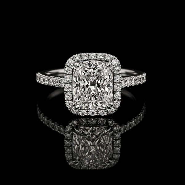 Asscher Halo Pave Band Nº1