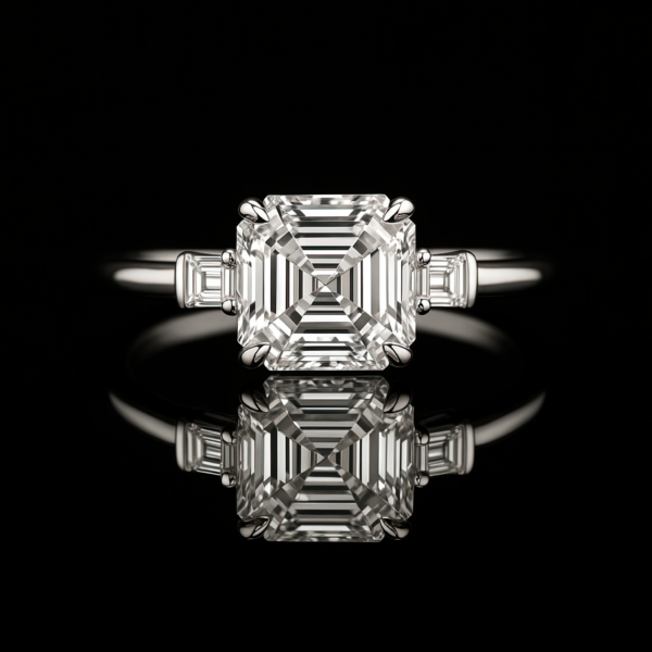Asscher Three Stone Baguette Nº1
