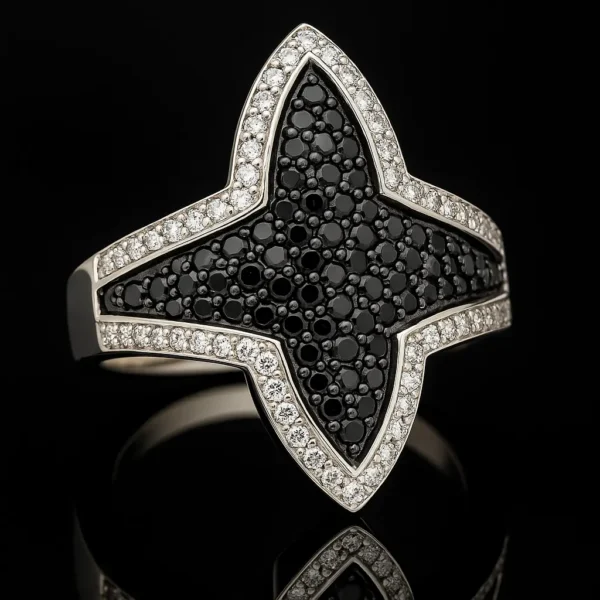 Black And White Diamond Basilica Ring Nº4
