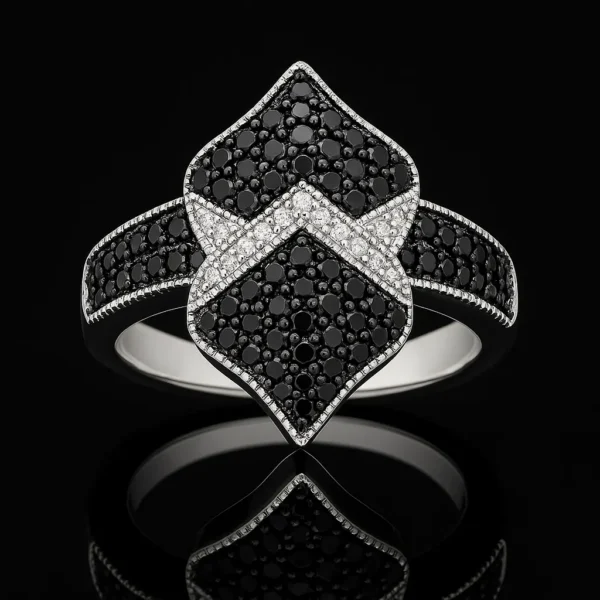 Black And White Diamond Basilica Ring Nº6