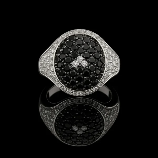 Black And White Diamond Disco Ring Nº9