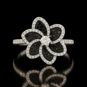 Black And White Diamond Floreale Ring Nº7