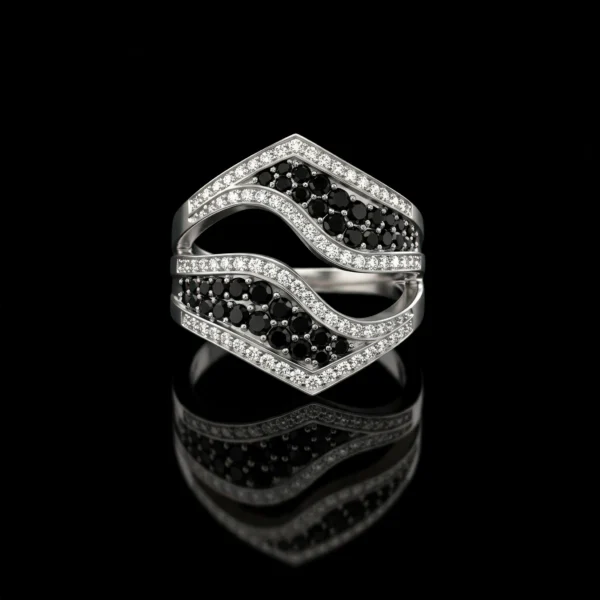Black And White Diamond Parish Ring Nº1