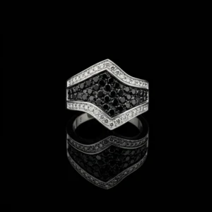 Black And White Diamond Peaks Ring Nº1