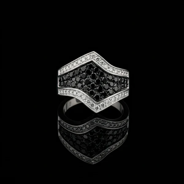 Black And White Diamond Peaks Ring Nº1