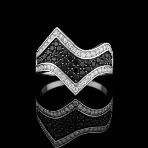 Black And White Diamond Peaks Ring Nº3