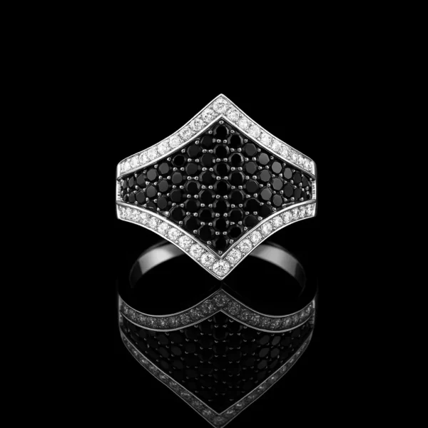 Black And White Diamond Peaks Ring Nº4
