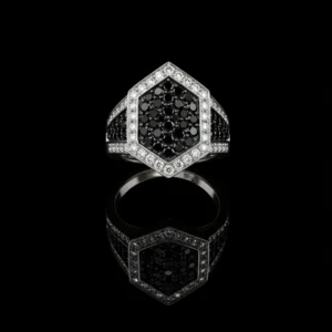 Black And White Diamond Signet Ring Nº1