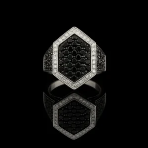 Black And White Diamond Signet Ring Nº5