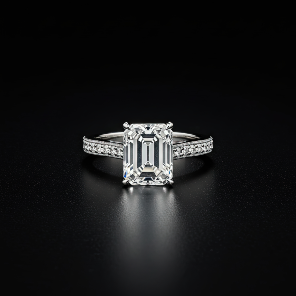 Emerald Channel Pave Band Nº1