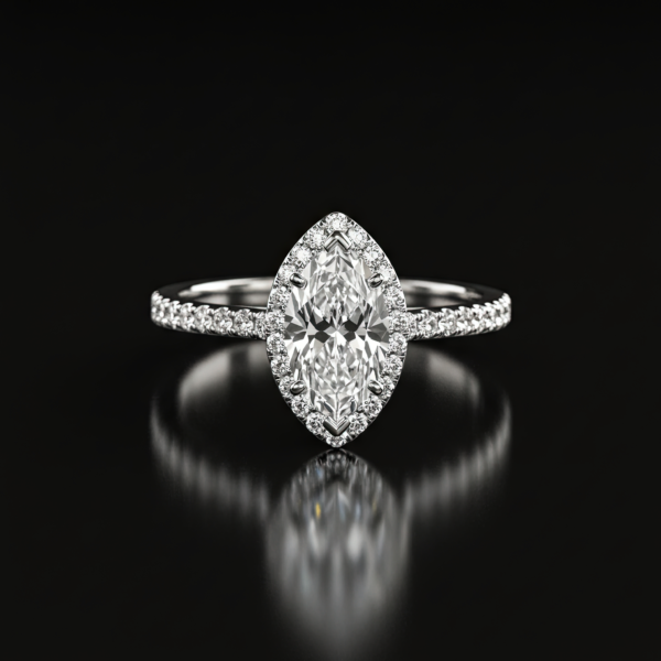 Marquise Halo Pave Band Nº1