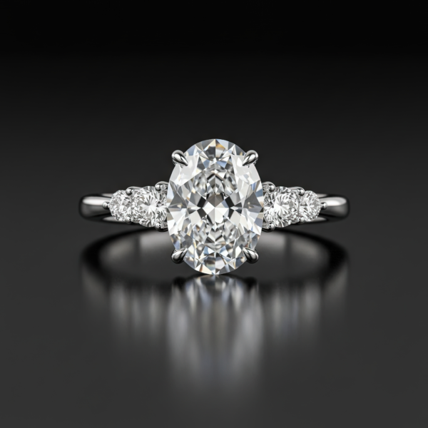 Oval Five Stone Pear Tapered Band Nº1