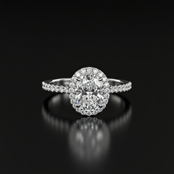 Oval Halo Pave Band Nº1