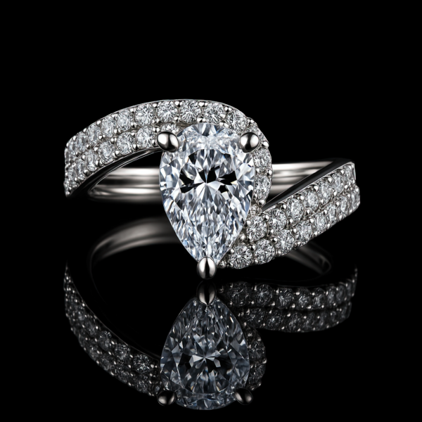 Pear Bypass Double Pave Band Nº1