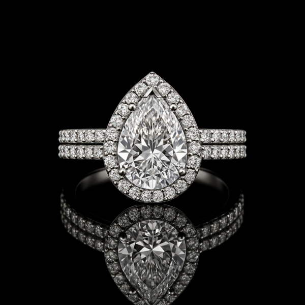 Pear Halo Double Pave Band Nº1