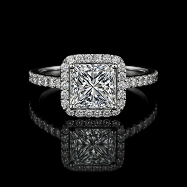 Princess Halo Pave Band Nº1