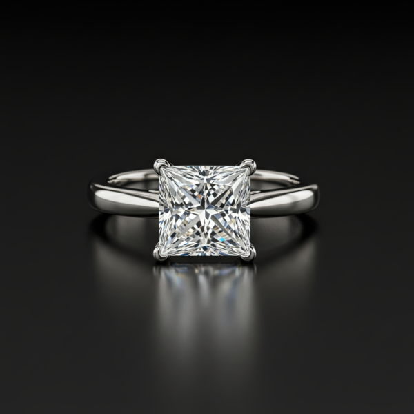 Princess Solitaire Tapered Band Nº1