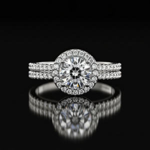 Round Halo Double Pave Band Nº1
