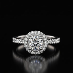 Round Halo Pave Band Nº1
