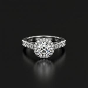 Round Halo Pave Band Nº3