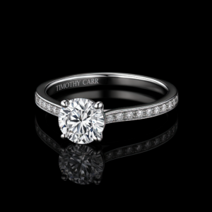 Round Solitaire Channel Pave Band Nº1