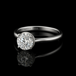 Round Solitaire Milgrain Hidden Halo Nº1